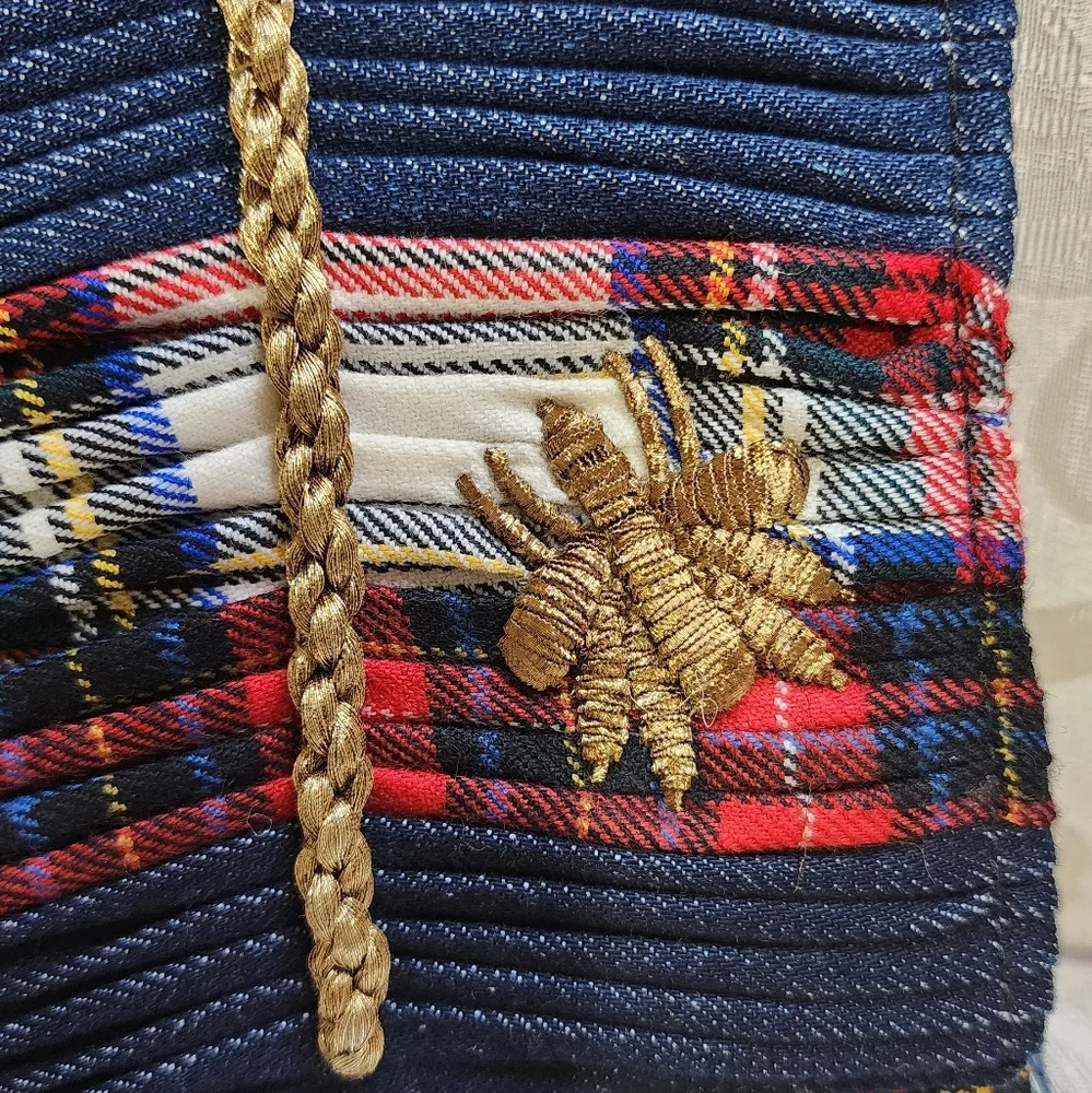 SANAY1313 Mattia Embroidered Tartan Clutch – Made in Italy – NWT $836 Retail